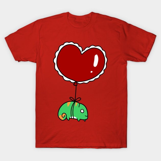 Heart Balloon Chameleon T-Shirt by saradaboru